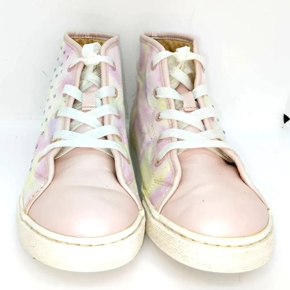 The Childrens Place Girls Pre-owned Pink High Top w/Rhinestones Sneakers - sz. 4